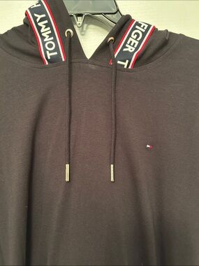 Tommy Hilfiger Black Hoodie with Logo Tape Trim dress